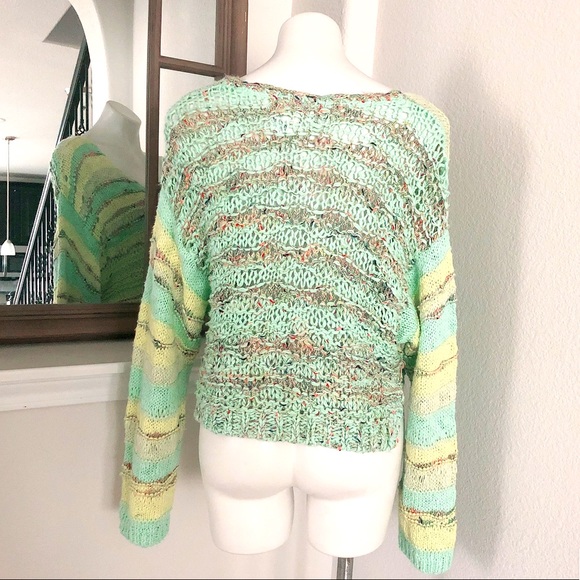 Free People Sugared Mint Lake Life V-Neck Pullover Size XS, New w/Tag - Picture 6 of 8
